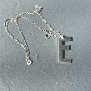Silver Initial 'E' Necklace